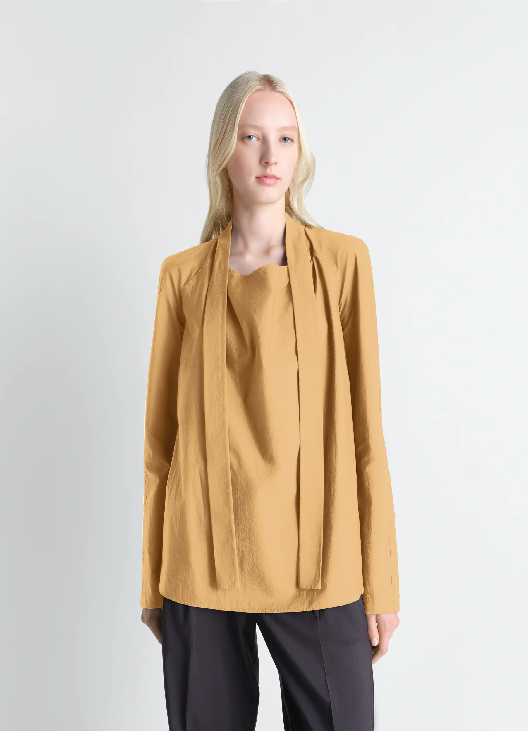 ASCOT BLOUSE IN WASHED COTTON SILK