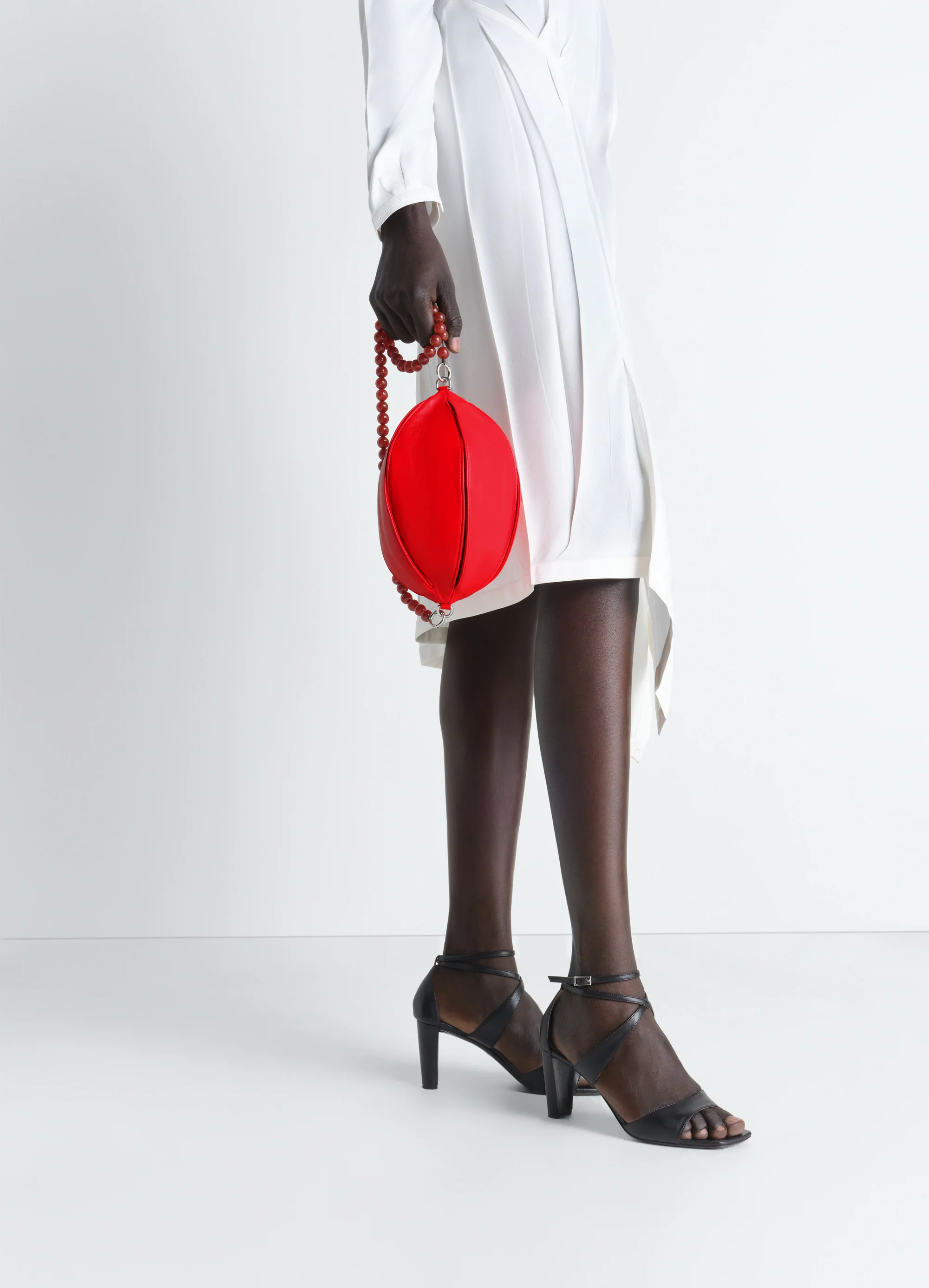 BALLOON SLITS BI-MATERIAL BAG IN LEATHER - Image 2