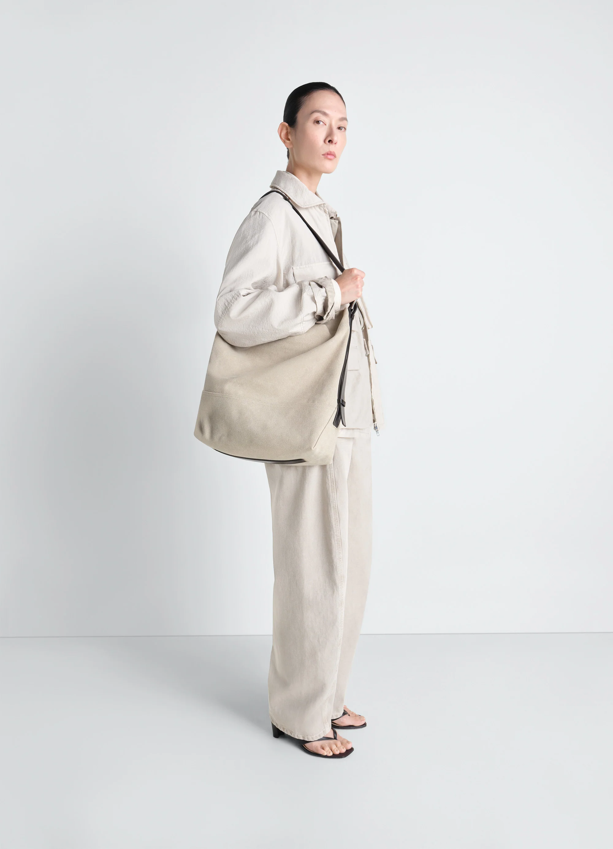BELTED TOTE BAG IN COTTON CANVAS - Image 2