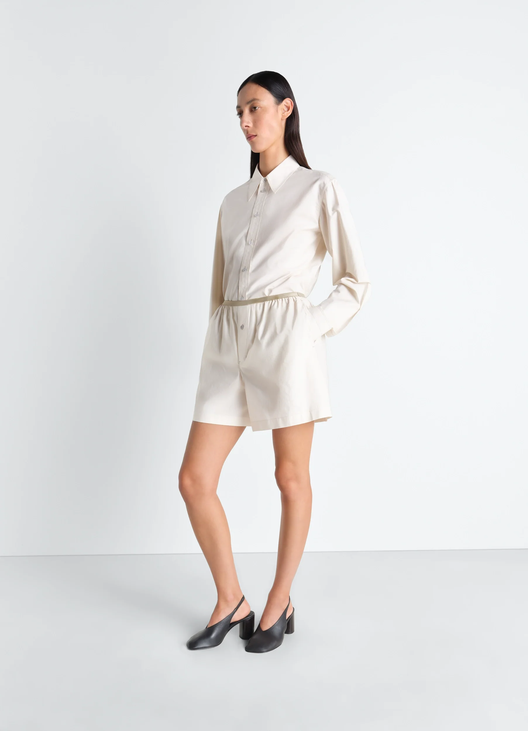 BOXER SHORTS IN WASHED COTTON SILK