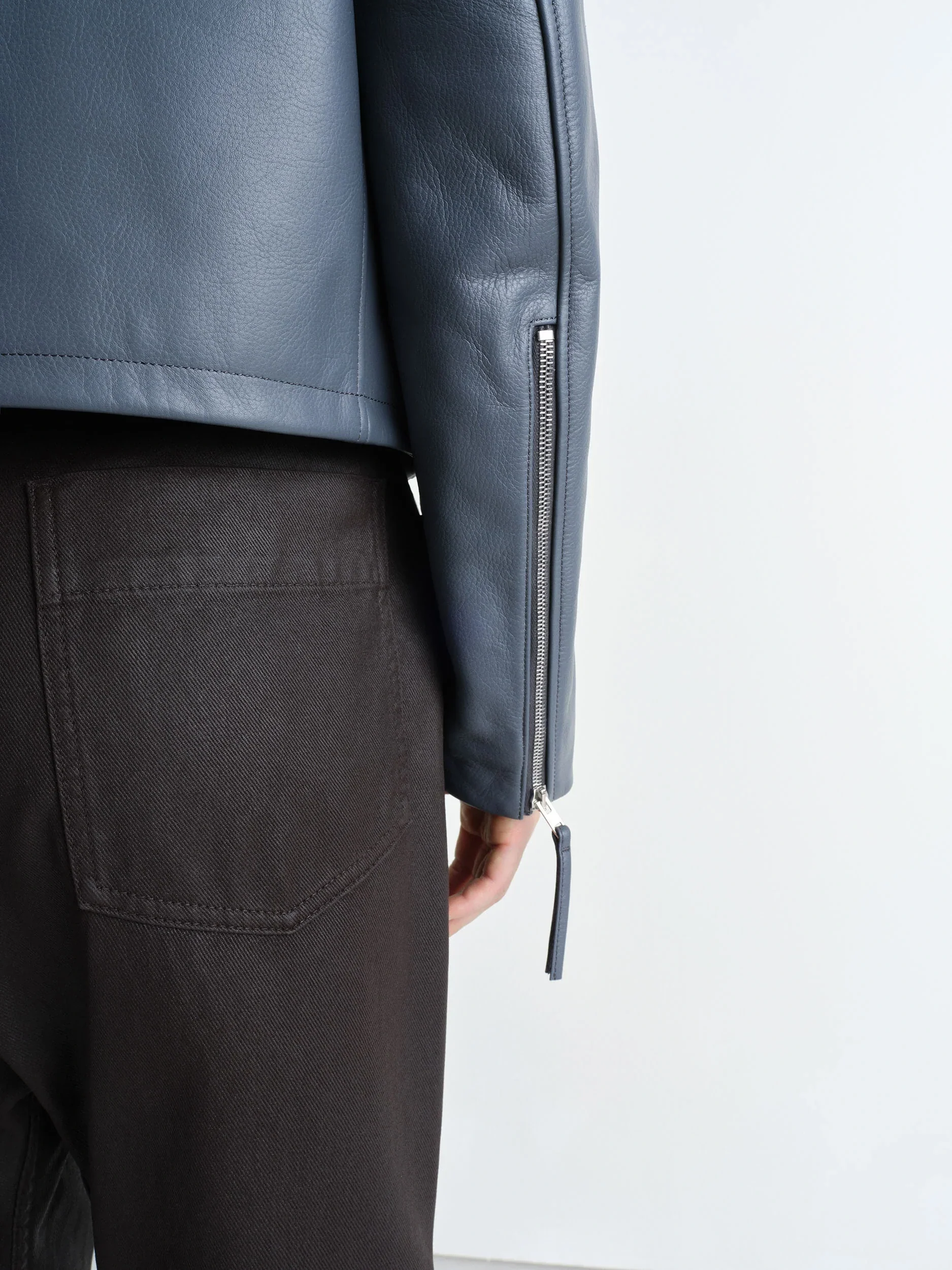 BOXY CROPPED JACKET IN LEATHER - Image 5