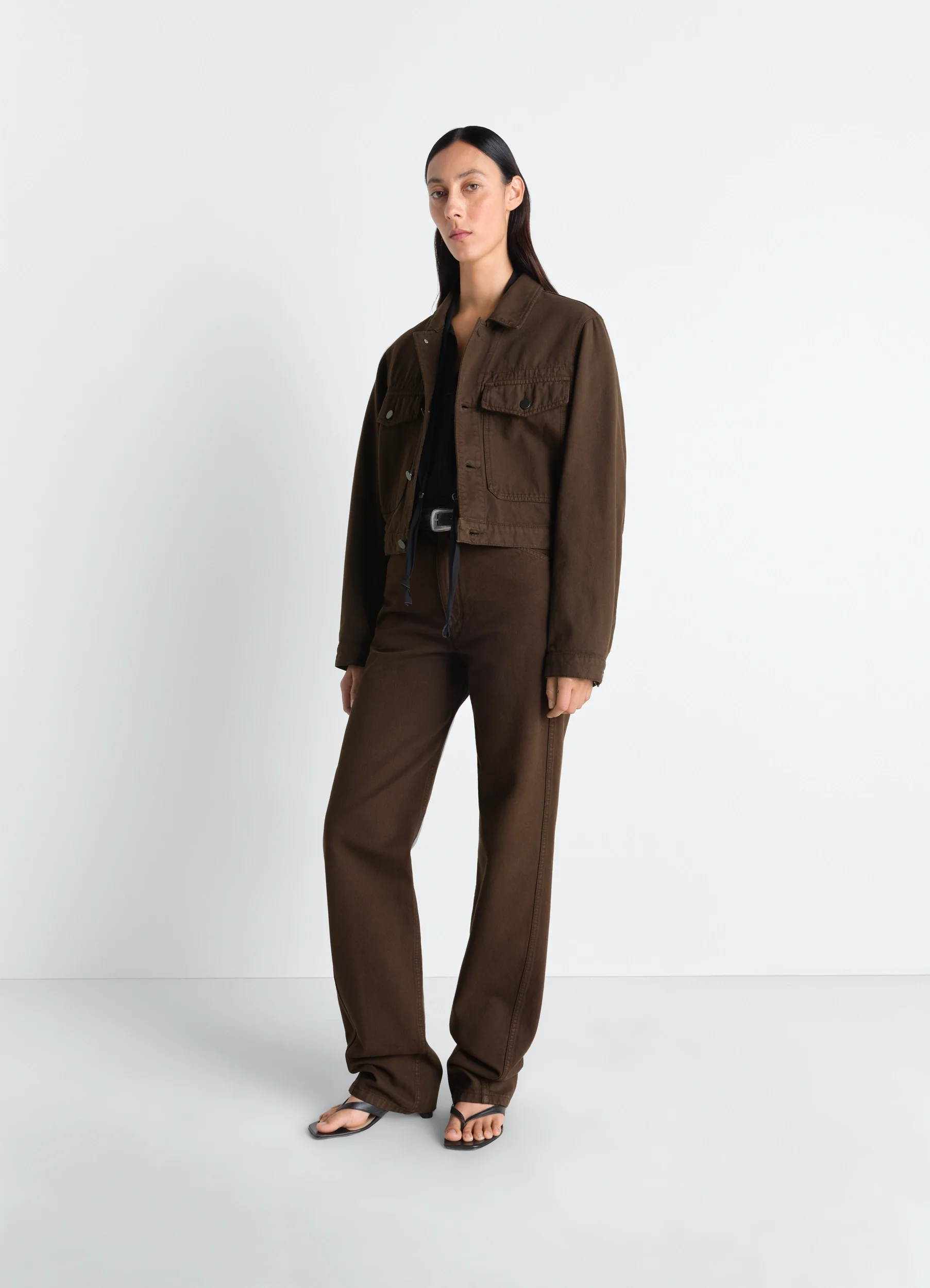 FIVE POCKETS TWISTED PANTS IN DYED HEAVY BROKEN TWILL