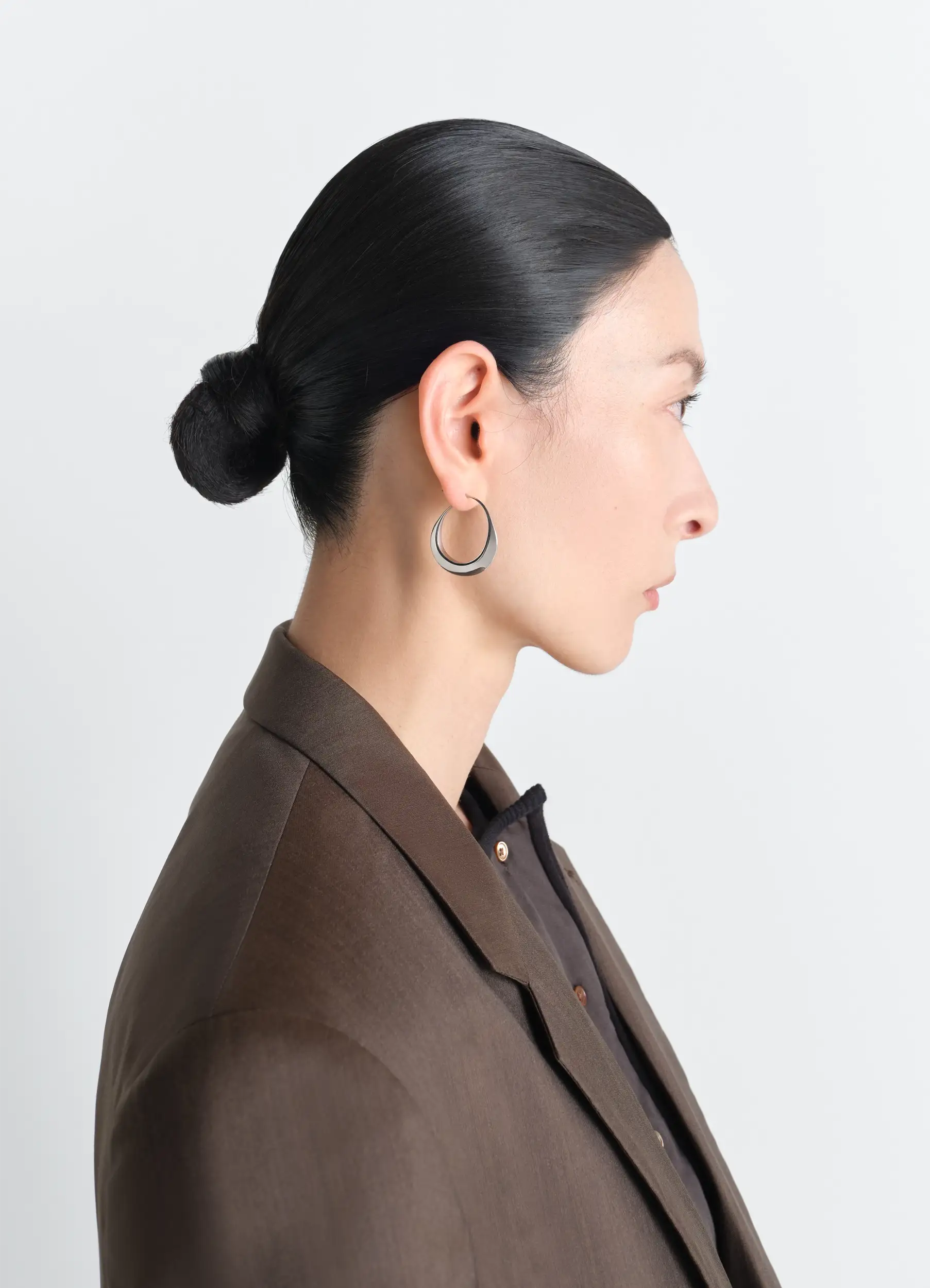 HOOPS DROP EARRINGS IN SILVER - Image 2