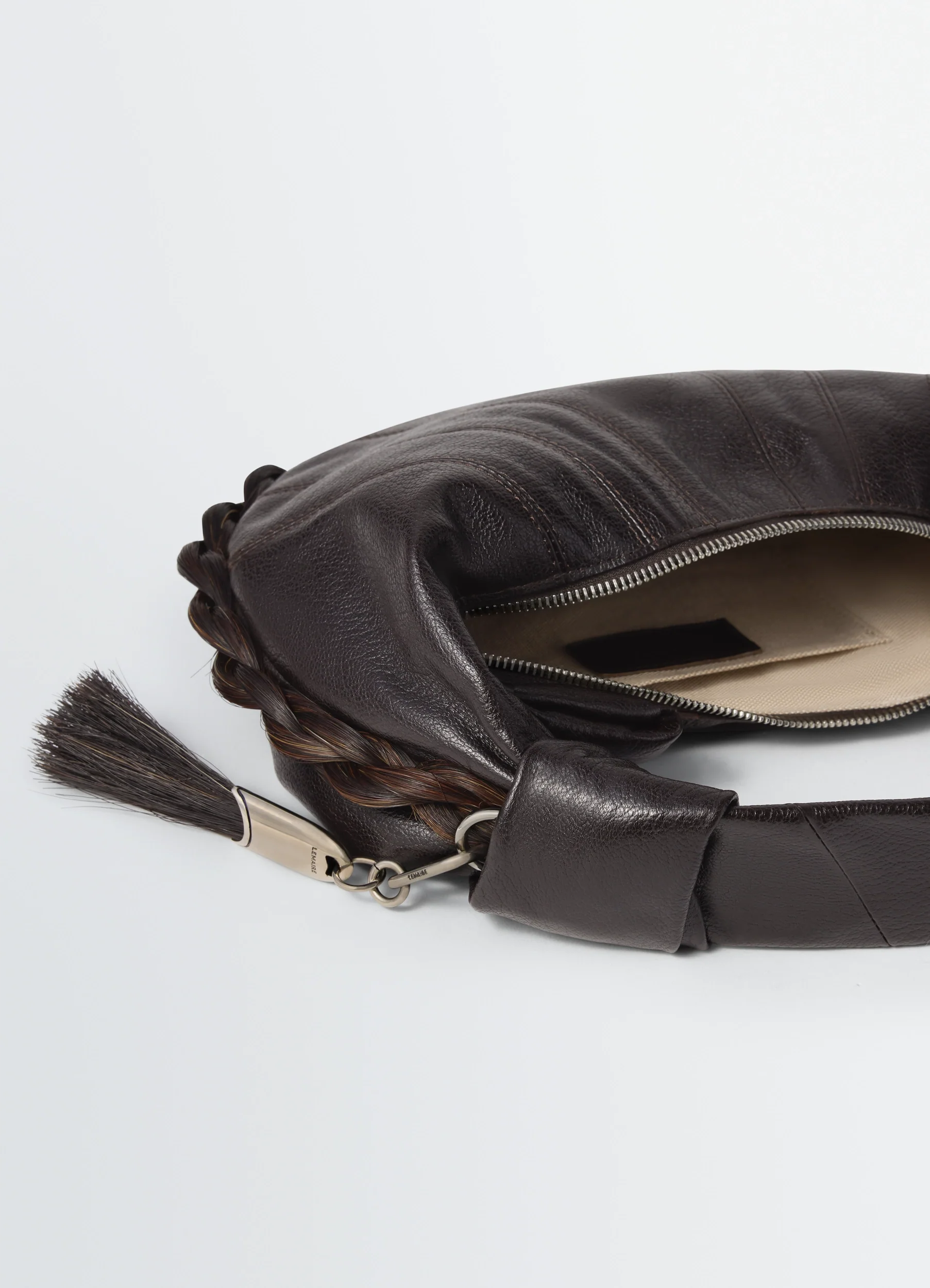 MINI FORTUNE CROISSANT BAG IN LEATHER AND HORSEHAIR - Image 4