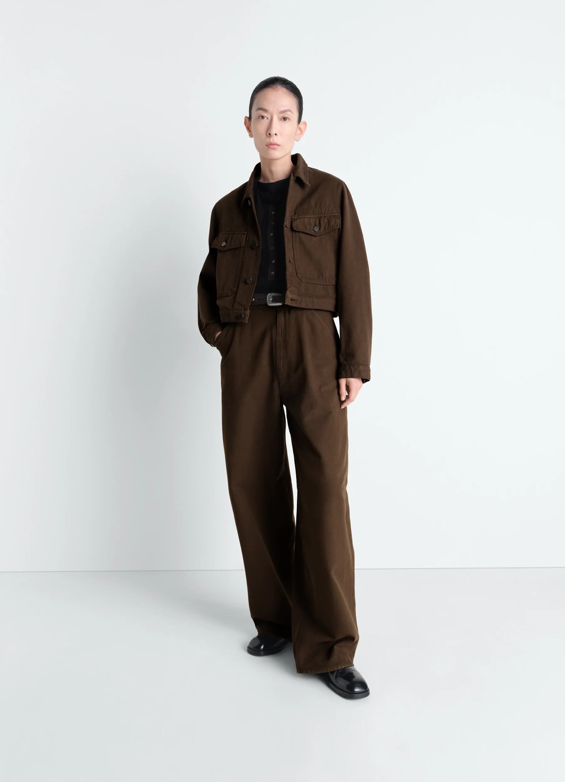 LARGE PANTS IN DYED BROKEN TWILL