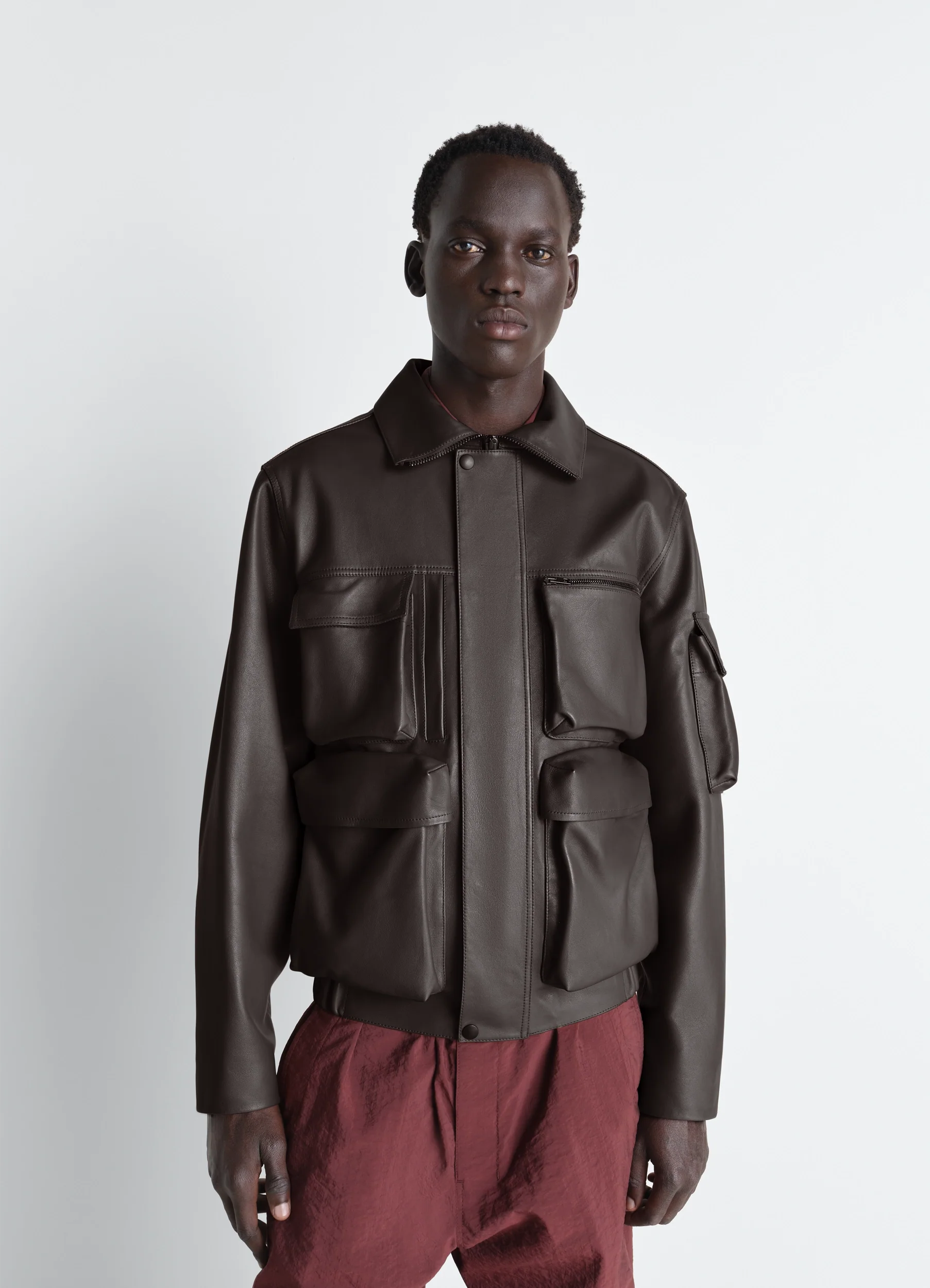 LEATHER BLOUSON WITH POCKETS IN LEATHER