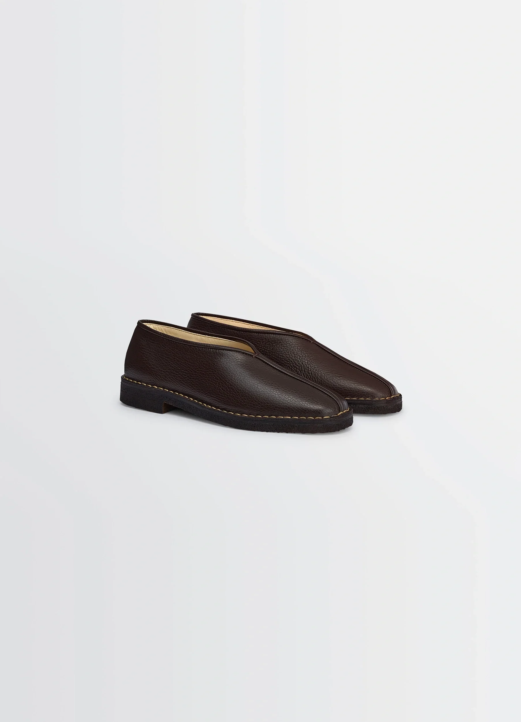 PIPED CREPE SLIPPERS IN LEATHER - Image 3