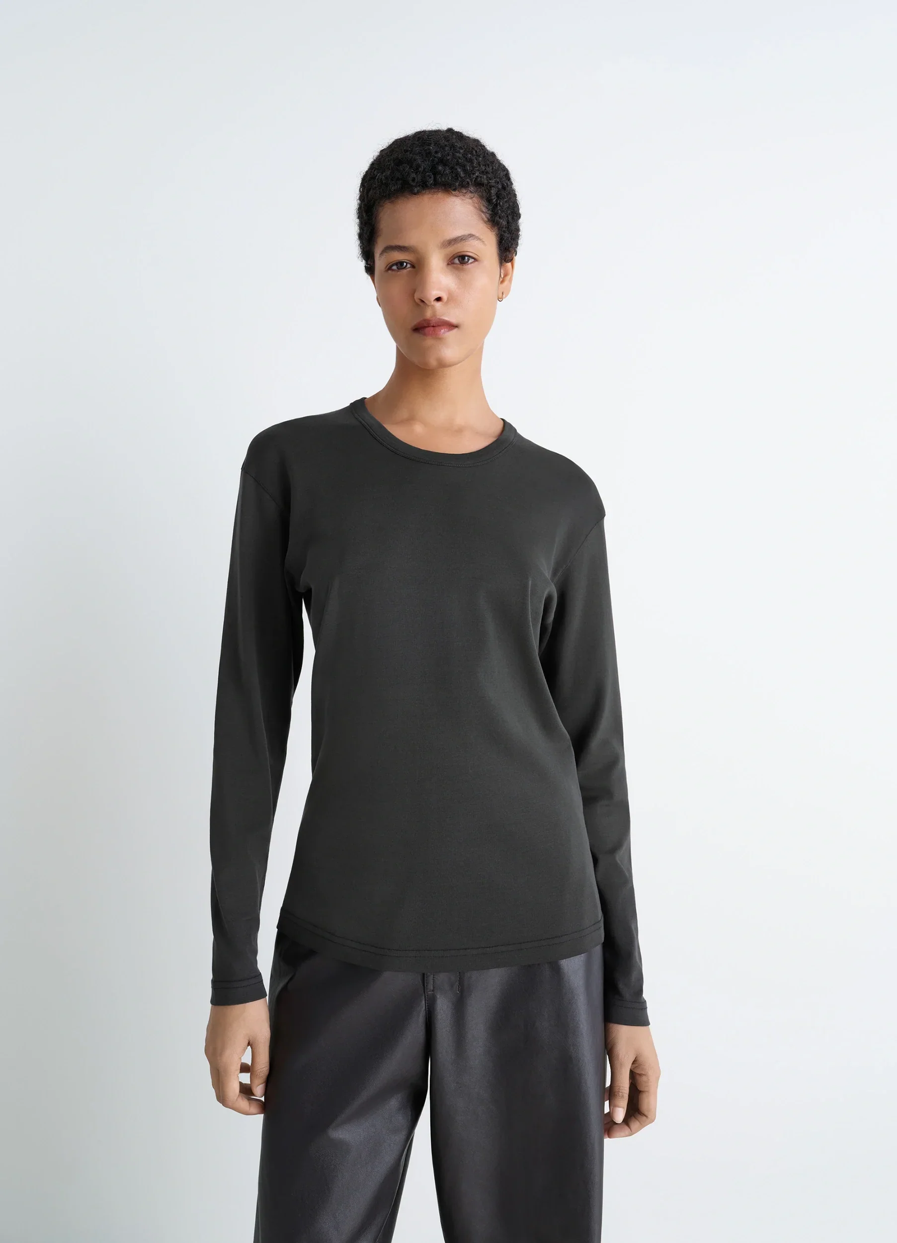RIB LONG SLEEVE TOP IN JERSEY