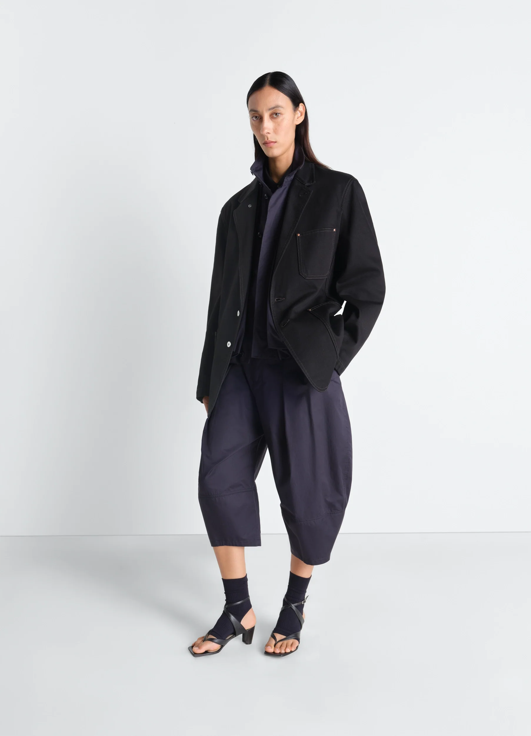 SINGLE BREASTED TAILORED JACKET IN DENIM - Image 2