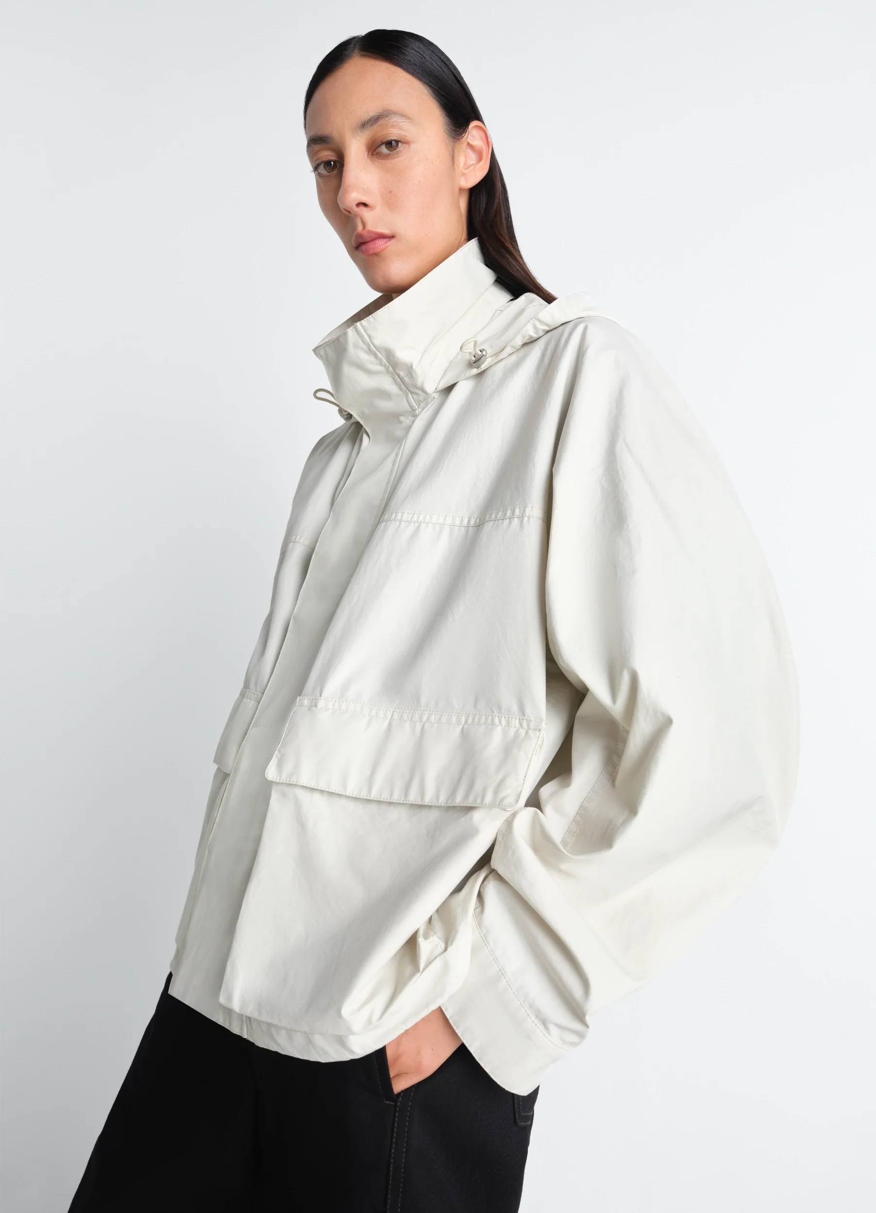 SHORT RAIN PARKA IN VENTILEĀ® COTTON