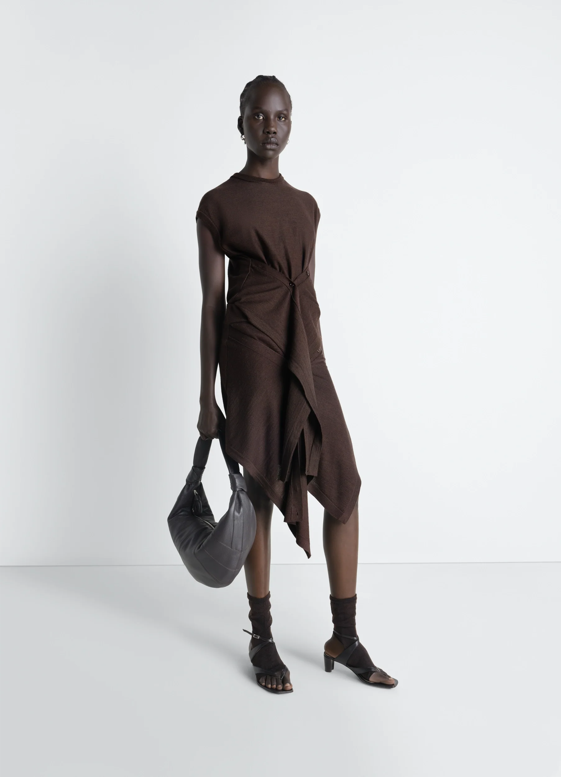 SLEEVELESS BUTTONED TOP IN MERINO BLEND
