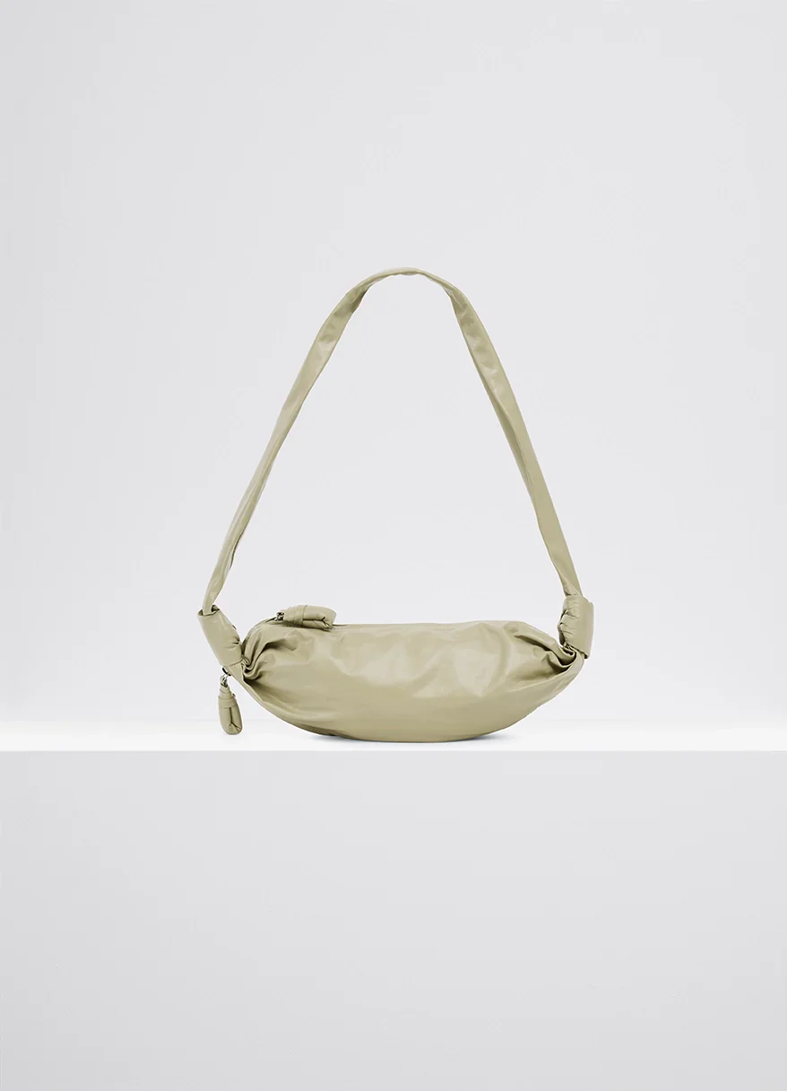 SMALL SOFT CROISSANT BAG IN PAPER LEATHER