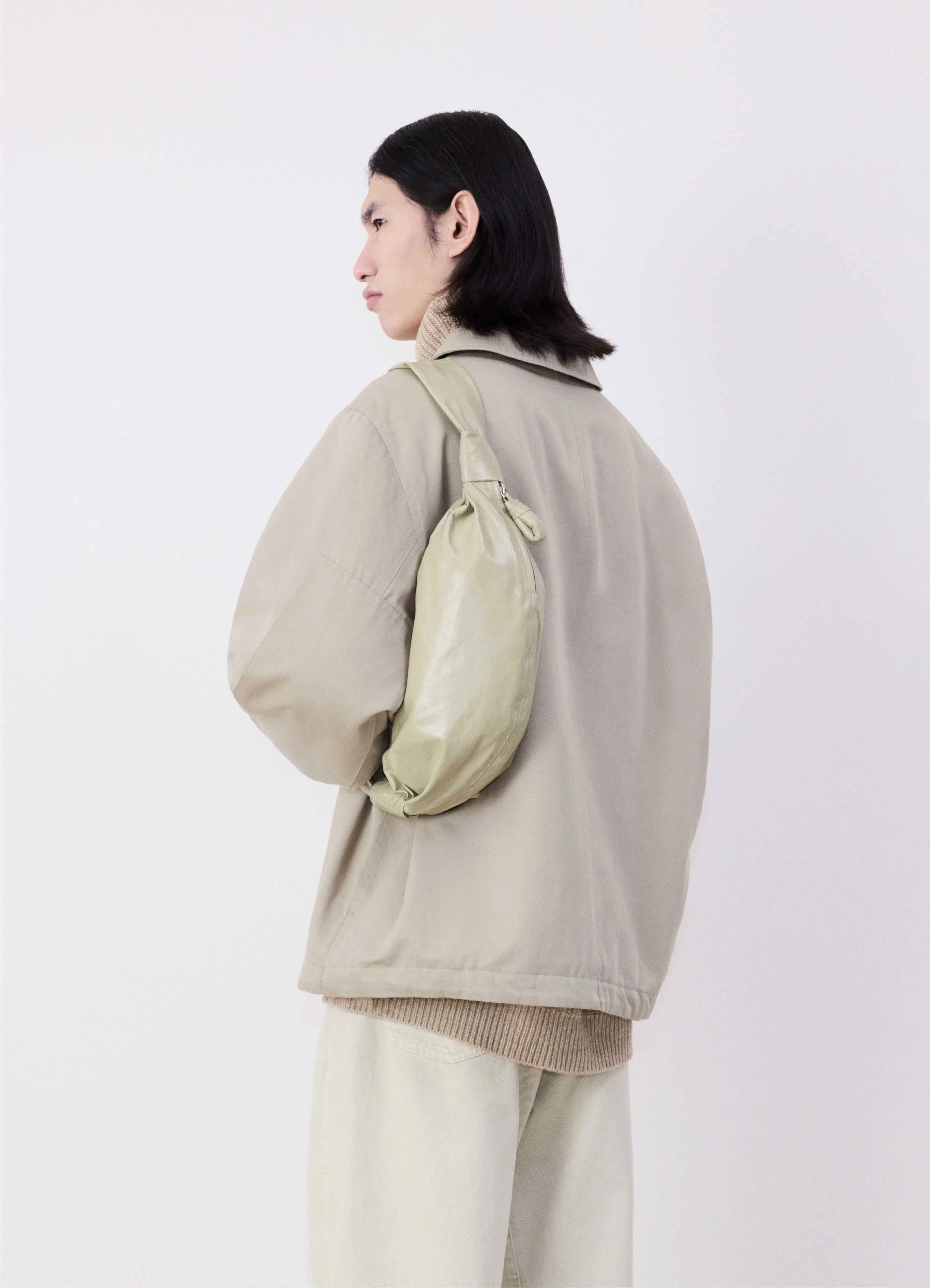 SMALL SOFT CROISSANT BAG IN PAPER LEATHER - Image 3