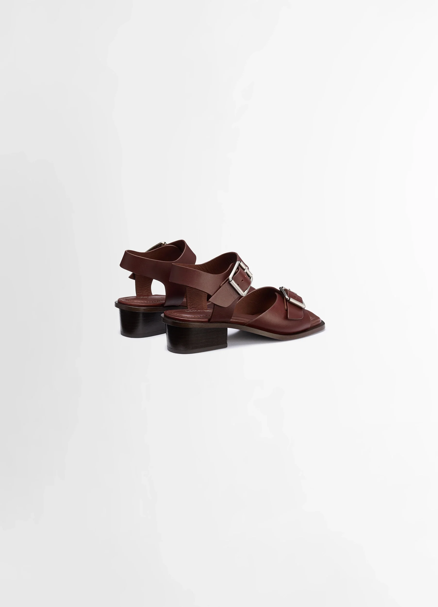 SQUARE HEELED SANDALS WITH STRAPS 35MM IN LEATHER - Image 4