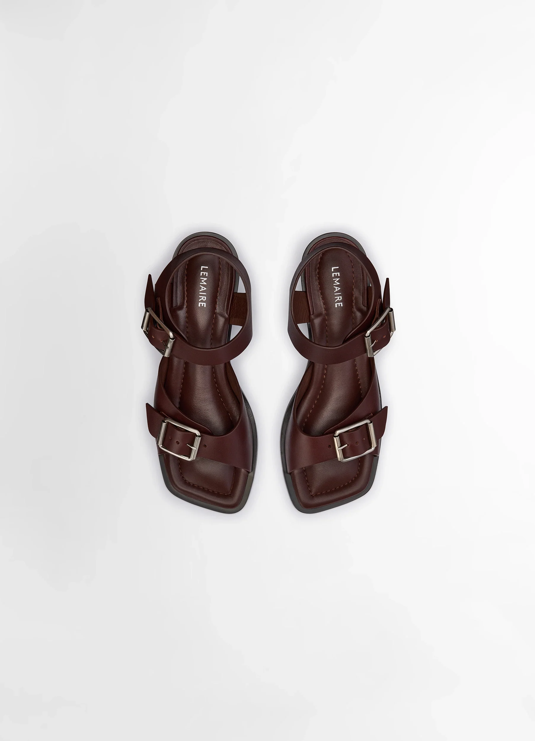 SQUARE HEELED SANDALS WITH STRAPS 35MM IN LEATHER - Image 5