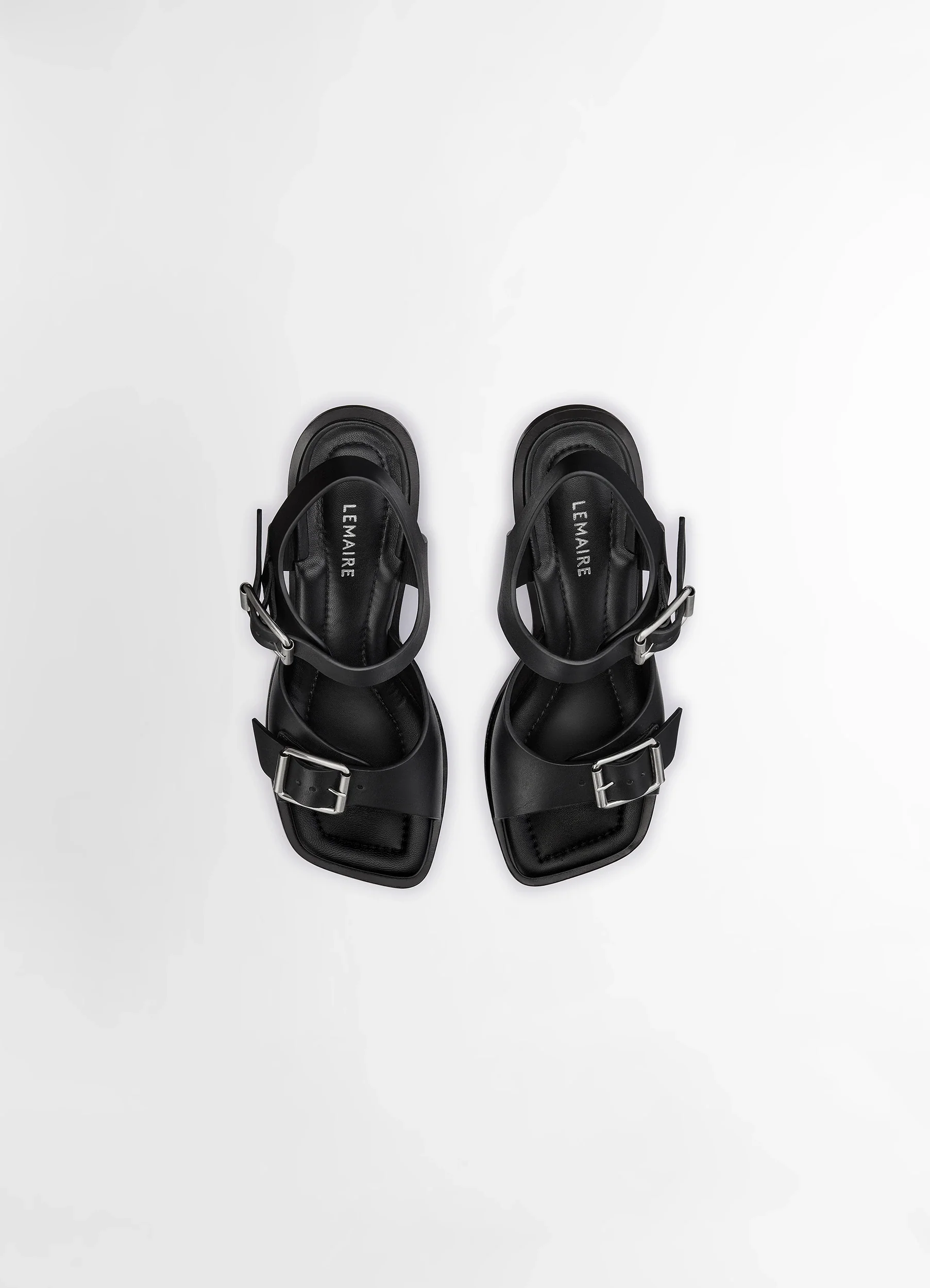 SQUARE HEELED SANDALS WITH STRAPS 80MM IN LEATHER - Image 5