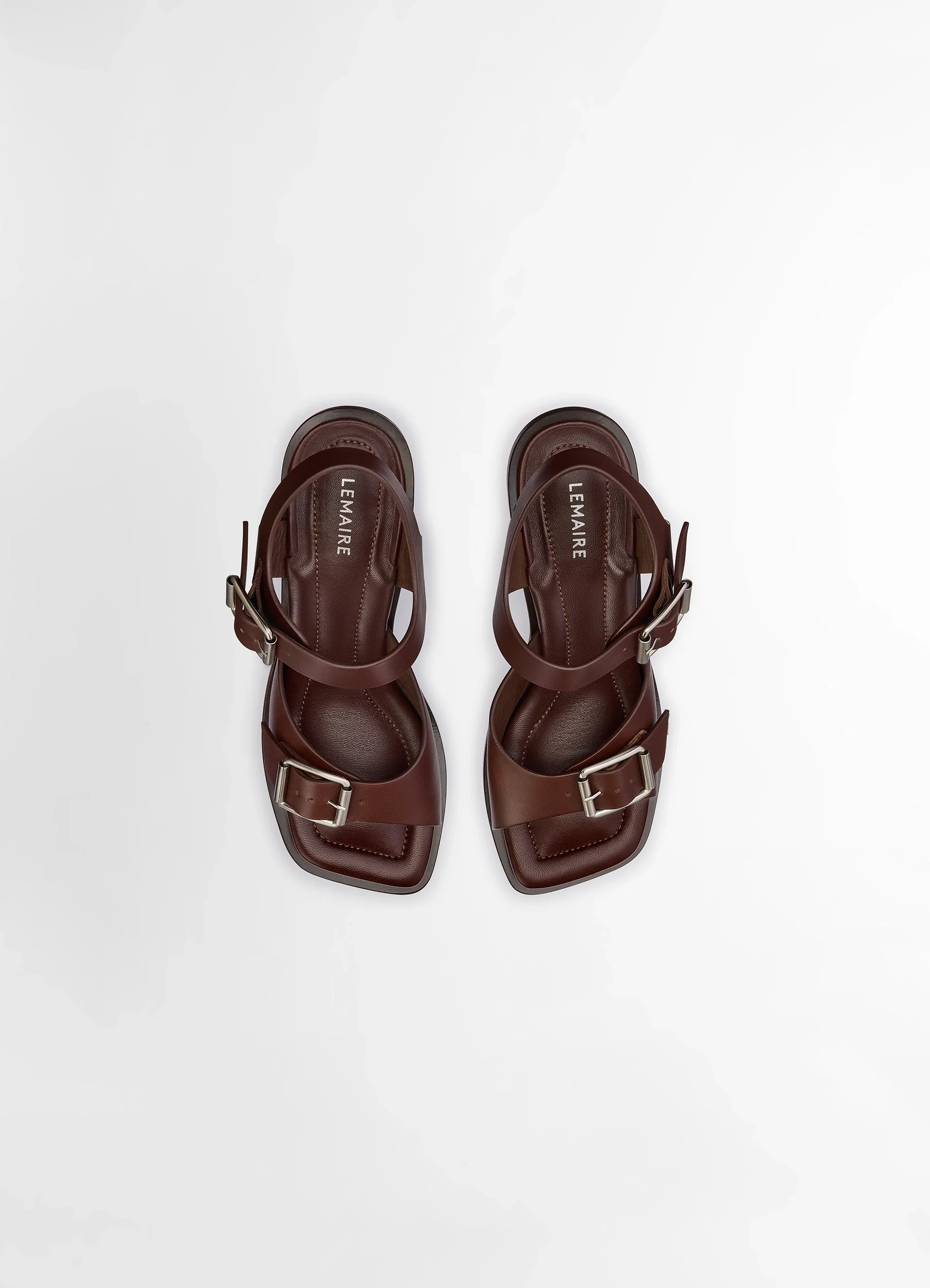 SQUARE HEELED SANDALS WITH STRAPS 80MM IN LEATHER - Image 5