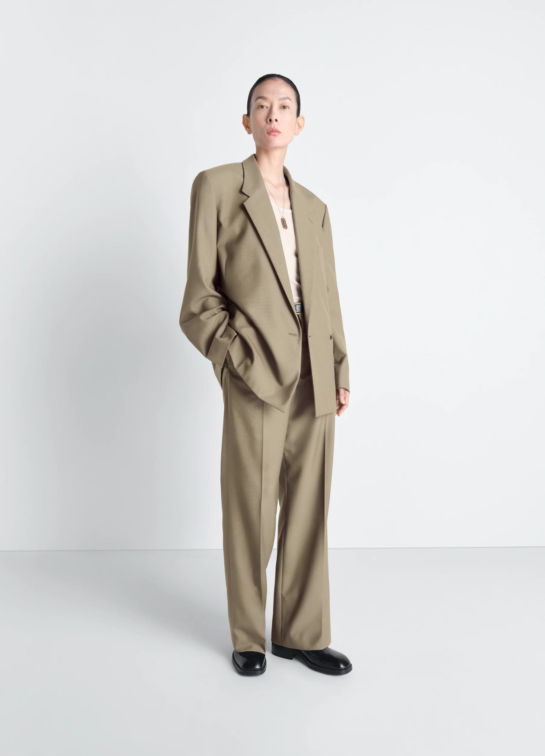 STRAIGHT TAILORED PANTS IN POLYWOOL