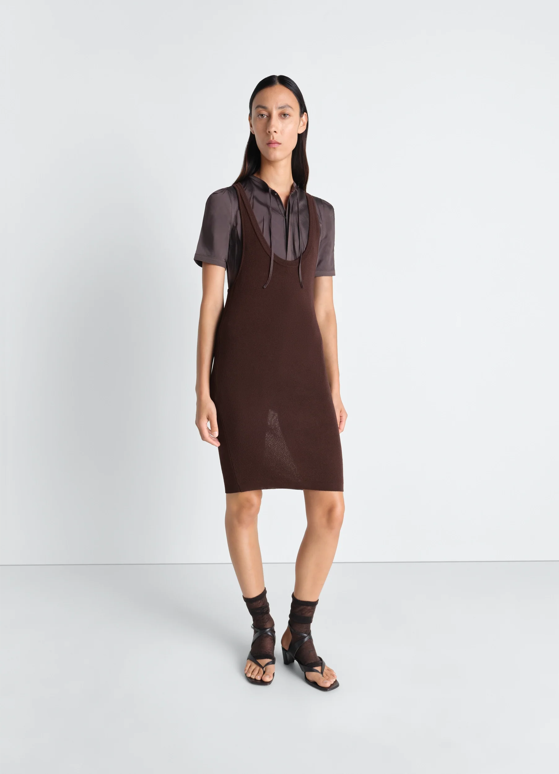 TANK TOP MINI DRESS IN VISCOSE CREPE