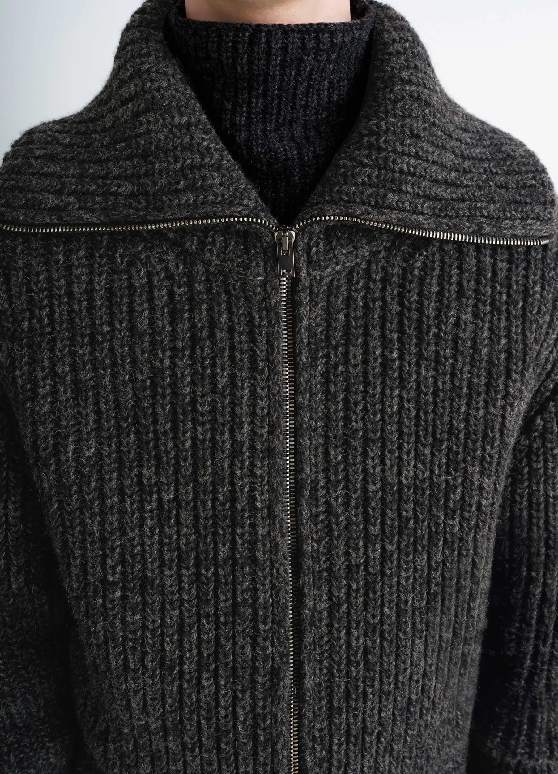 ZIPPED CARDIGAN IN YAK ALPACA - Image 5